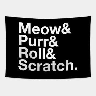 Meow & Purr & Roll & Scratch Cats Life Tapestry