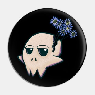 Skull with flowers Pin