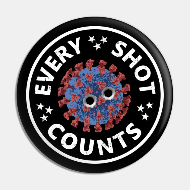 Every Shot Counts. Get Your Vaccine Shots. Virus particle with bullet holes. Pin by NuttyShirt
