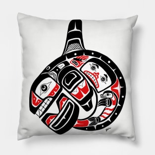 PNW Blackfish - orca, killer whale native American Pillow