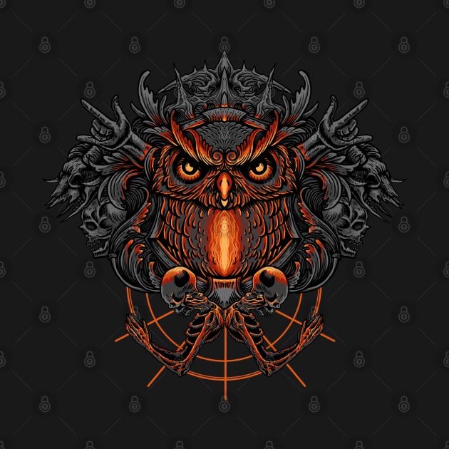 Owl with skull illustration by Nihilist_Design