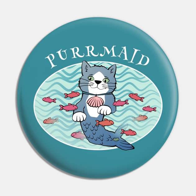 Purrmaid Mermaid Cat Pin by Sue Cervenka