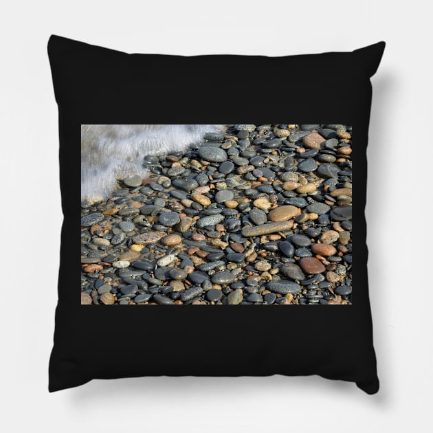 More magic from Lake Michigan.  Lake Michigan Stones and water. Pillow by TTDean