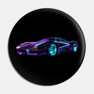 Future Neon Speedster Car - AI Art Pin