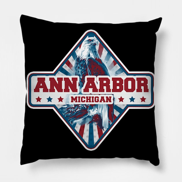 Ann Arbor city gift. Town in USA Pillow by SerenityByAlex