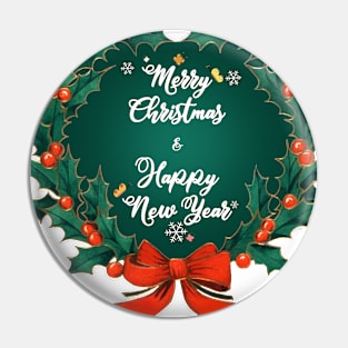 Merry Christmas and Happy New Year Pin