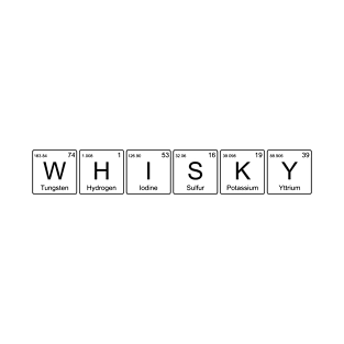 Whiskey PT Periodic Table W-H-I-S-K-Y Outline v2 T-Shirt