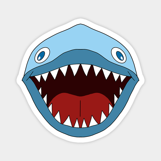 Cartoon Blue Shark Jaw with Sharp Teeth - Shark - Magnet | TeePublic Cartoon Blue Shark Jaw with Sharp Teeth - Shark - Magnet | TeePublic