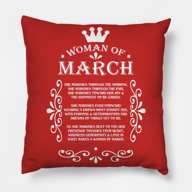 SKILLHAUSE - WOMAN OF MARCH Pillow by DodgertonSkillhause