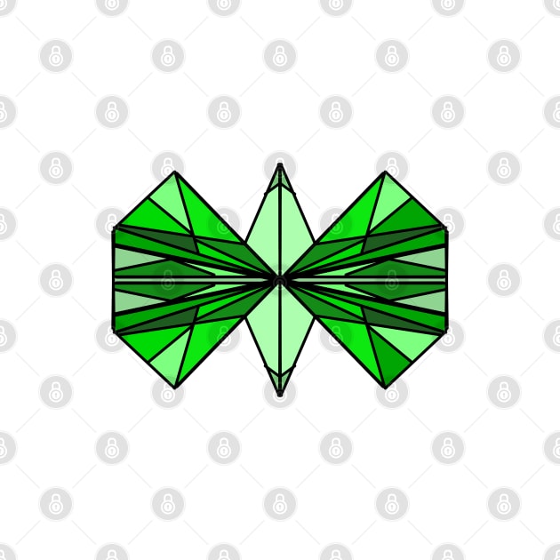 Emerald geometrical butterfly by MakiArts