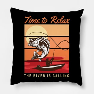 Time to relax the river is calling for fishing Pillow