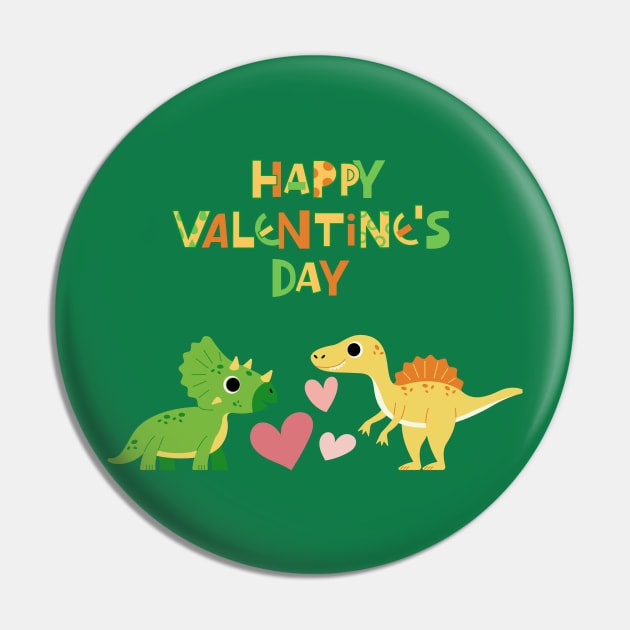 Dinosaur Happy Valentines Day Pin by Texas Bloomin’