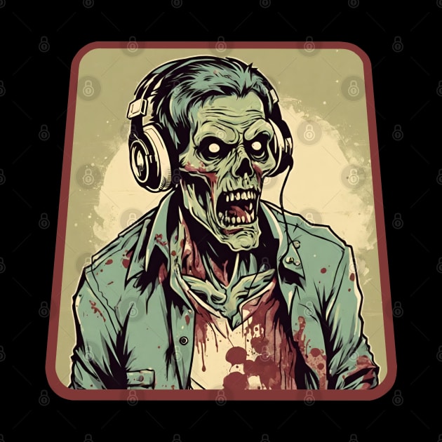 Zombie with headphones by Ilustradamus