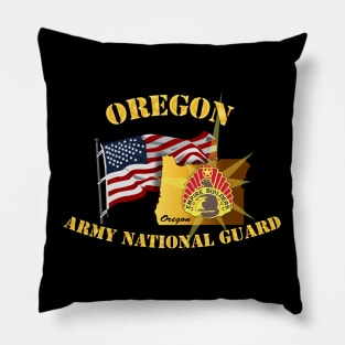 Oregon - ARNG w Flag Pillow