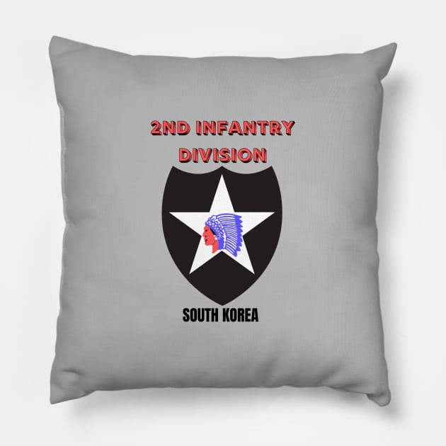 2nd Infantry Division South Korea Pillow by Trent Tides