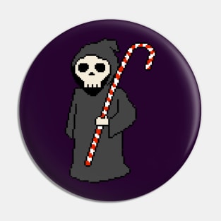 Pixelated Christmas Grim Reaper Pin