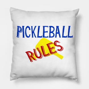 Pickleball Rules red and blue Pillow