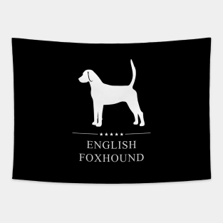 English Foxhound Dog White Silhouette Tapestry