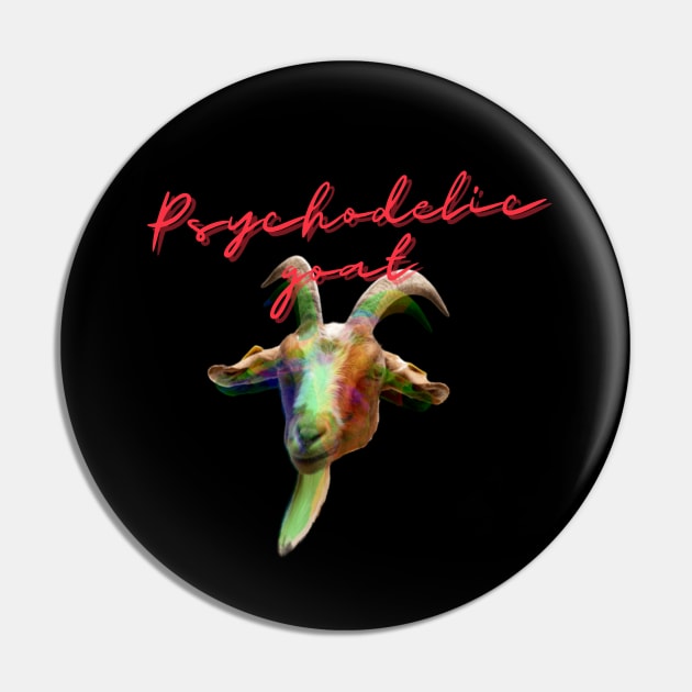 Psychodelic goat Pin by Psychodelic Goat