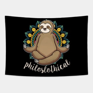 funny sloth yoga philoslothical Tapestry