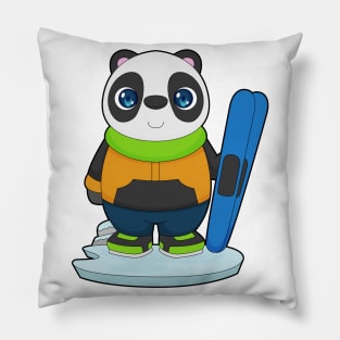 Panda Skier Ski Winter sports Pillow