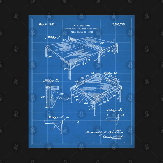 Table Tennis Patent - Tennis Art - Blueprint by patentpress