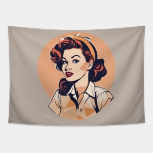 Ruby Retro Scarlet Vintage Pin Up Girl Tapestry