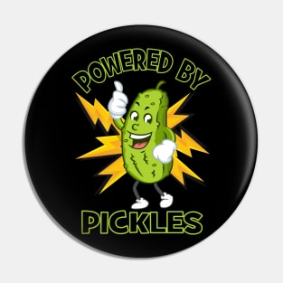 Funny Powered By Pickles Great Pickle Lover Gift Idea Pin