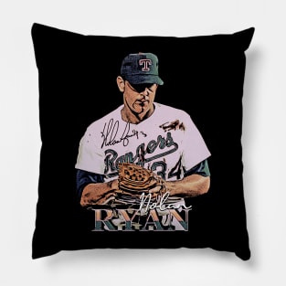 Nolan Ryan Bloody Lip Vintage Pillow