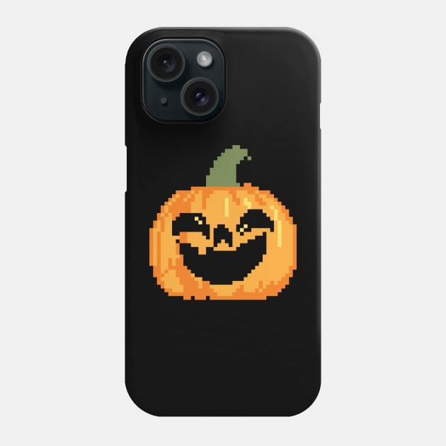 Scary Pumpkin Pixel Art Phone Case by Pian45