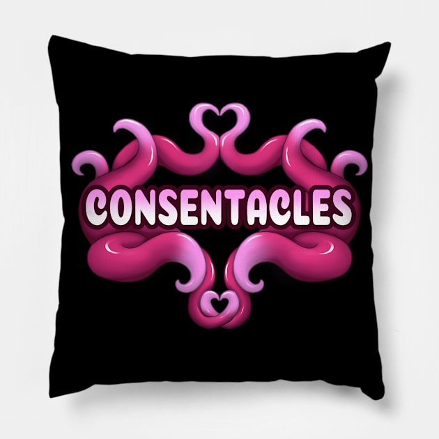 Magenta Consentacles Pillow by Shrineheart