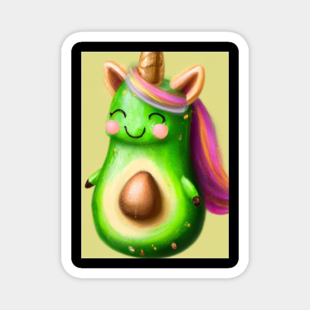 Cute Unicorn Avocado Magnet by maxcode