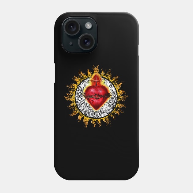 Sacred Heart of Jesus Catholic Christ Vintage - Bible School Phone Case by jonathanptk