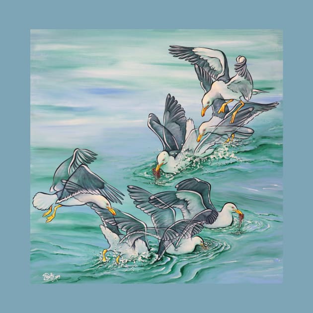 "Kelpigarten" Kelp Gulls by KADuffy