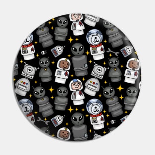 Little Astronauts, Space Dog, Aliens, and Robots Pattern Pin