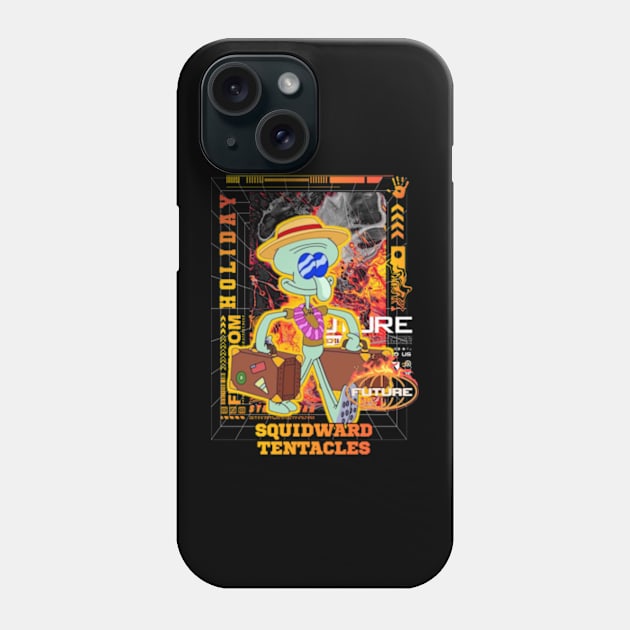 Squidward holiday t-shirt and sticker design family friendly Phone Case by Family Desain