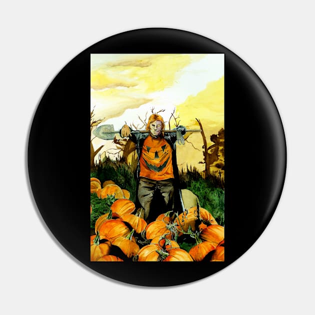 Harvest Time Halloween Man Pin by DrewEdwards