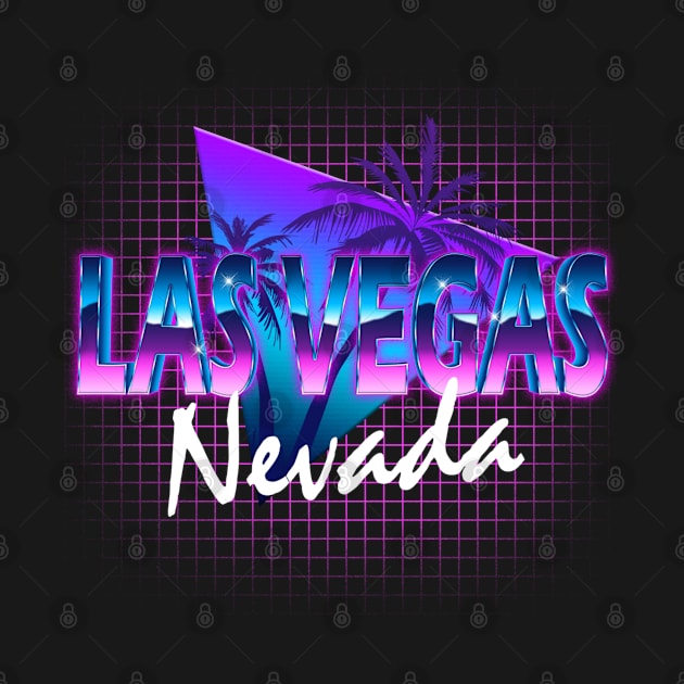 Las Vegas Nevada Retrowave Outrun Travel Vacation Holiday by Sassee Designs