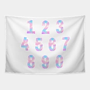 Pastel Galaxy Numbers Tapestry