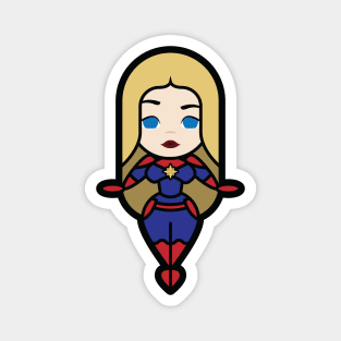 A Blonde Over Powered Female Superhero Magnet