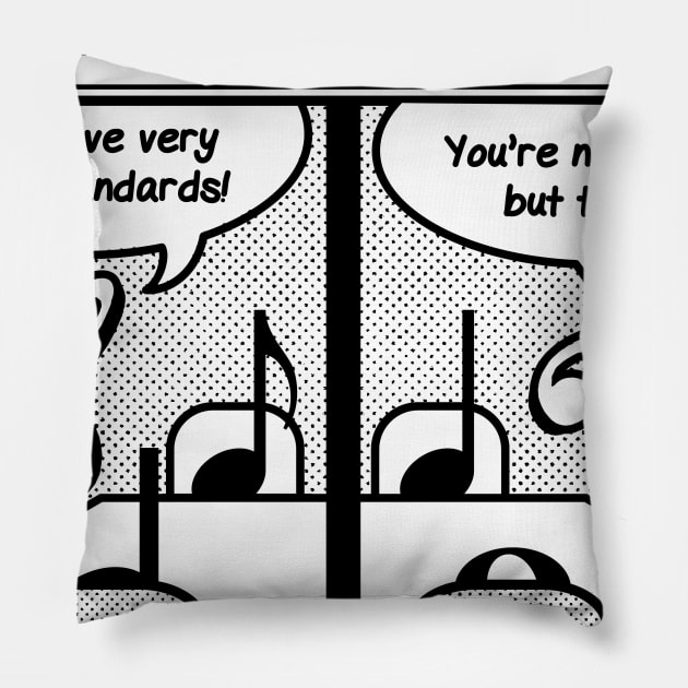 Staff Meeting Funny Graphic for Musicians - Music Lover Puns Pillow by ShirtHappens