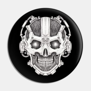 Skull headphones cyberpunk futuristic. Pin