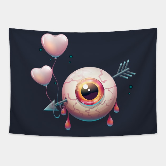 Pierced eye with arrow heart Tapestry by Mako Design 