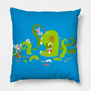 Viking Yetis vs Terry Lord of the Kraken Pillow