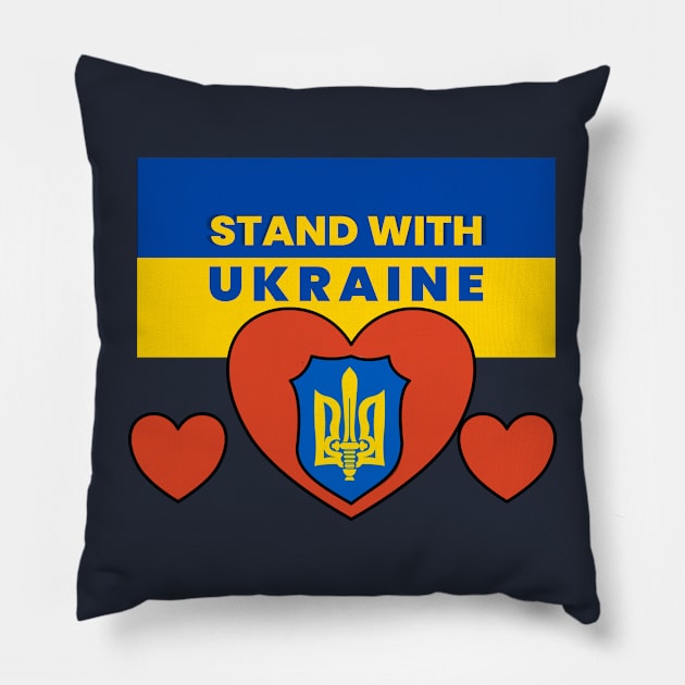 SUPPORT UKRAINE Pillow by BishBashBosh