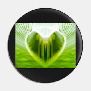 Green Palm Heart Pin