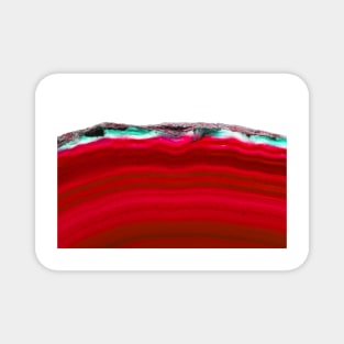 Red agate slice mineral Magnet