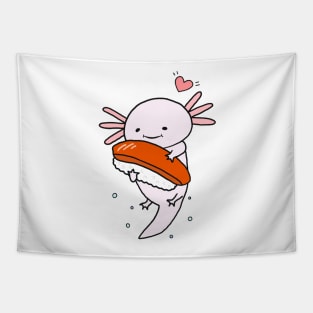 Axolotl and Sushi Cute Kawaii Funny Anime Animal Japanese Art Tapestry