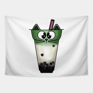 Boba Meow Tea Tapestry