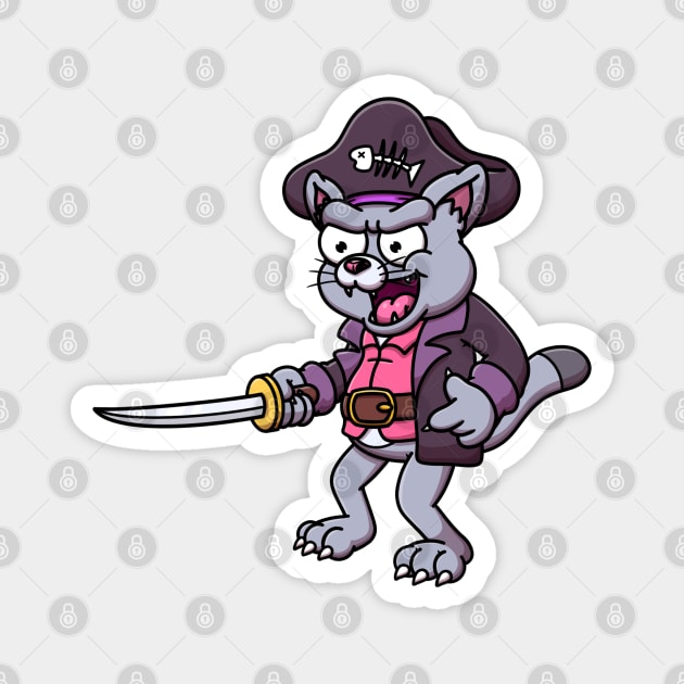 Pirate Cat Magnet by TheMaskedTooner